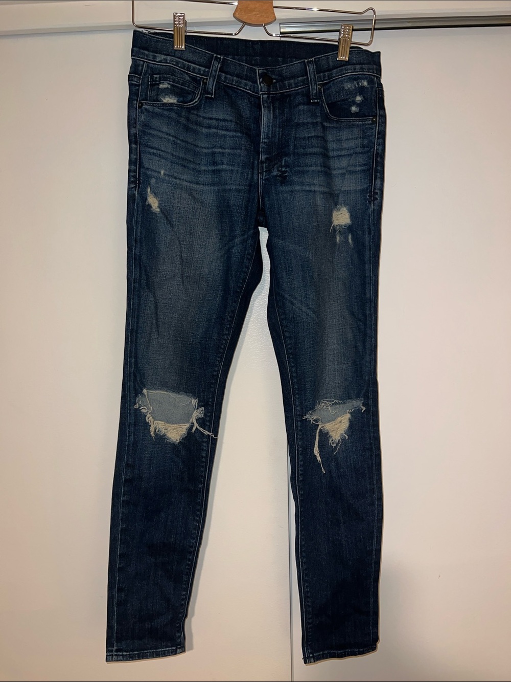 Ksubi Dark Blue Distressed Women's Skinny Jeans